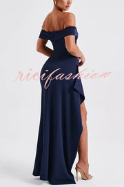 Sexy Lady Off Shoulder High Slit Maxi Dress