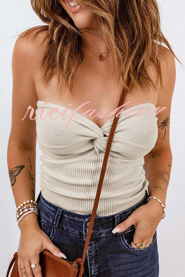 Sexy Tube Knit Ribbed Slim Backless Tank Top