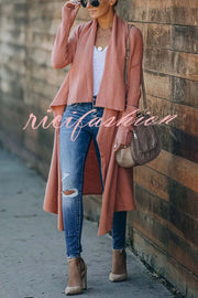 Fireside Pocketed Oversized Drape Neckline Knit Cardigan