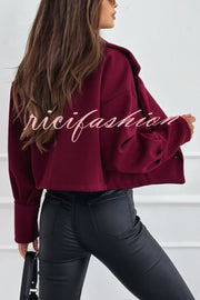 Fashionable Solid Color Lapel Short Blazer