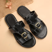 Casual Simple Flat Metal Buckle Roman Sandals