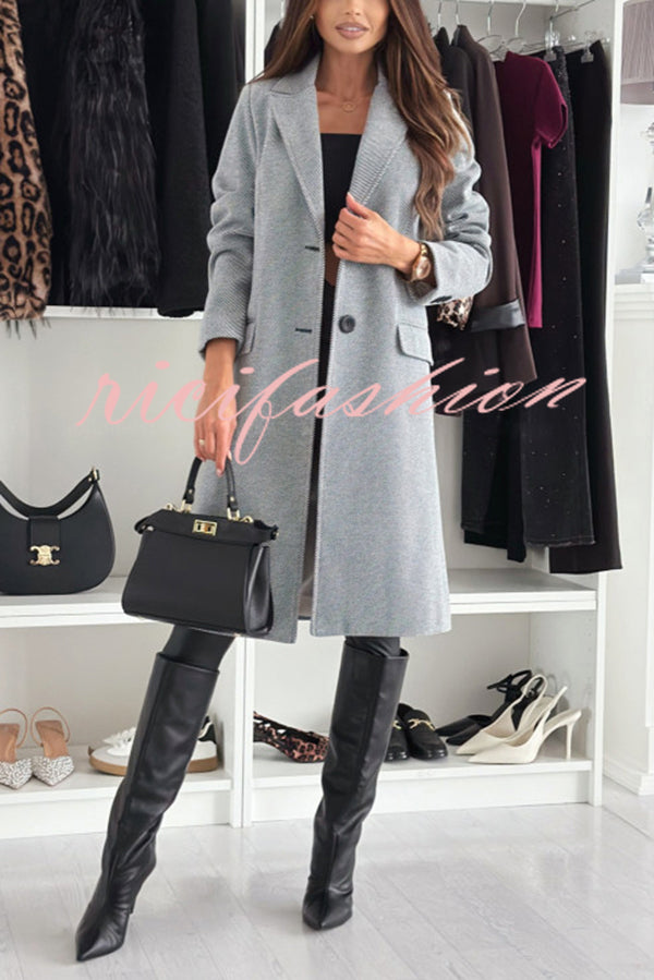 Fashionable Casual Lapel Long Sleeve Single Breasted Loose Coat