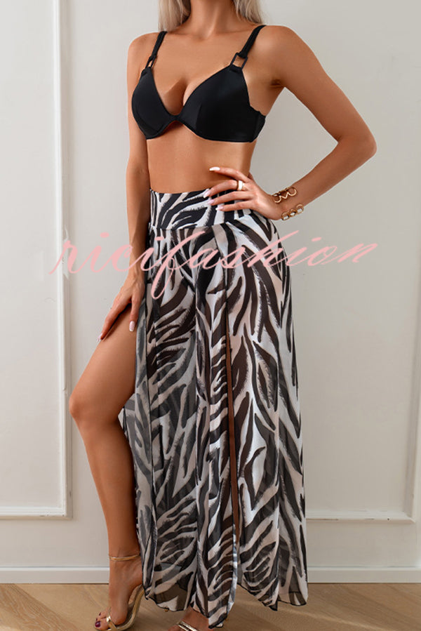 Unique Printed Loose High Waist Split Beach Pants