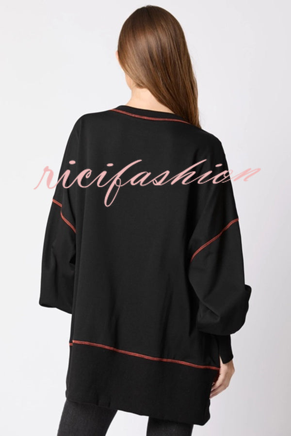 Halloween Ghost Sequin Loose Casual Sweatshirt