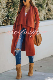 Fireside Pocketed Oversized Drape Neckline Knit Cardigan