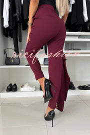 Feeling of Confidence High Rise Pocketed Tapered Pants