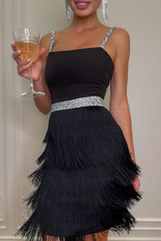 1920's Gatsby Fringe Vintage Party Mini Dress