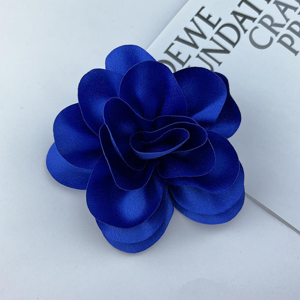 Satin Fabric Flower All-match Brooch