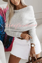 Warm in Two Ways Knit Off Shoulder Relaxed Poncho Sweater