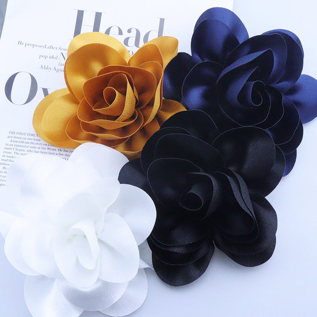 Satin Fabric Flower All-match Brooch