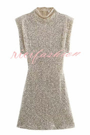 Adorable Sexy Vibes Sequin Wide Sleeve Mini Dress