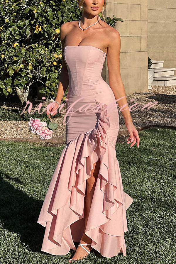 Sexy Off-shoulder Slim Fit Irregular Hem Maxi Dress