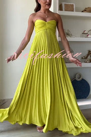 Exquisite Princess Pleated Off Shoulder with Scarf Party Maxi Dress