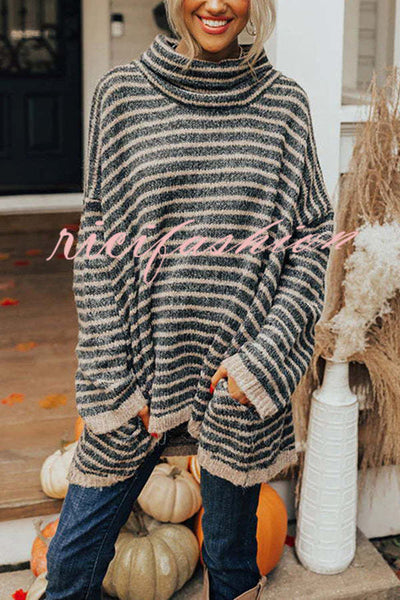 Perfect Timing Stripe Pocketed Tunic Sweater