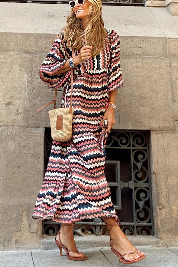 Fabulous Time Puff Sleeve Tiered Midi Dress