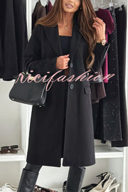 Fashionable Casual Lapel Long Sleeve Single Breasted Loose Coat