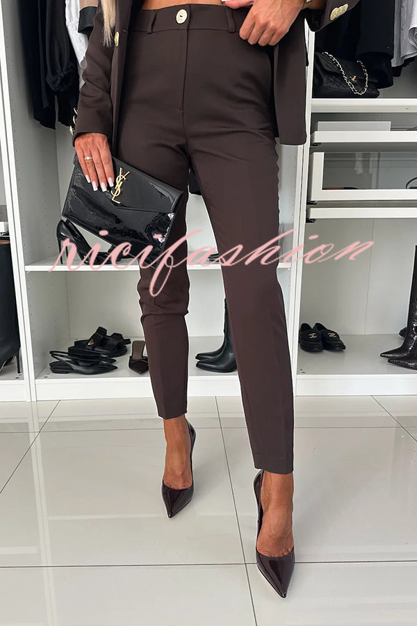 Feeling of Confidence High Rise Pocketed Tapered Pants