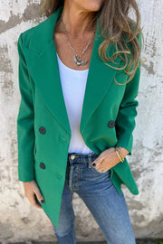 Solid Color Lapel Long Sleeve Pocket Blazer