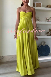 Exquisite Princess Pleated Off Shoulder with Scarf Party Maxi Dress