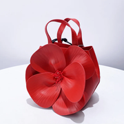 Fashionable 3D Petal Flower Solid Color Collar Handbag (including Lining)