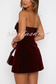 Fashionable and Sexy Strapless Backless Mini Dress