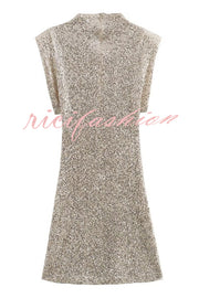 Adorable Sexy Vibes Sequin Wide Sleeve Mini Dress