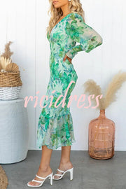 Garden Gathering Floral Smocked Waist Midi Dress