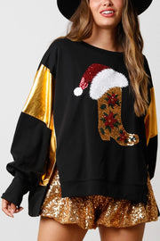 Christmas Sequined Long-sleeved Casual Sweatshirt