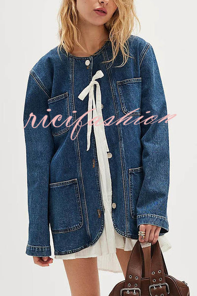 Fashionable Retro Casual Loose Denim Jacket