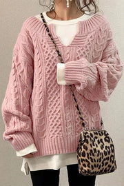 Linen Pattern Casual Knit Sweater