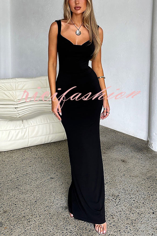 Sexy Backless Stitching Bow Slim Maxi Dress