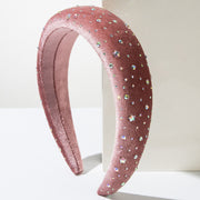 Vintage Velvet Inlaid with Colorful Rhinestones Headband