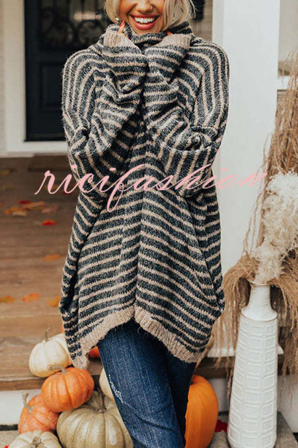 Perfect Timing Stripe Pocketed Tunic Sweater