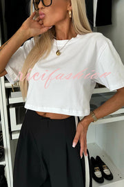 Tayshia Short Sleeve Crop Stretch T-shirt