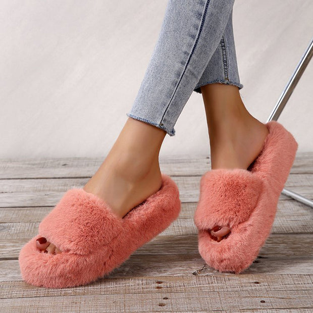 Casual Thick Sole Juwai Plush Slippers