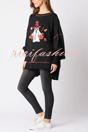 Halloween Ghost Sequin Loose Casual Sweatshirt