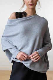 Solid Color Round Neck Long Sleeve Loose Knitted Sweater