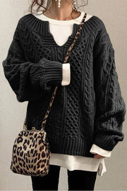 Linen Pattern Casual Knit Sweater