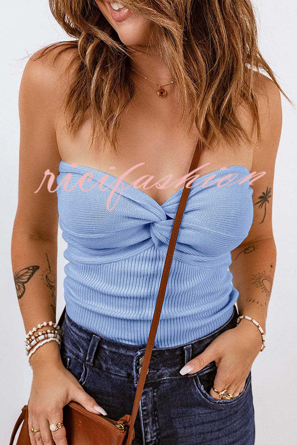 Sexy Tube Knit Ribbed Slim Backless Tank Top