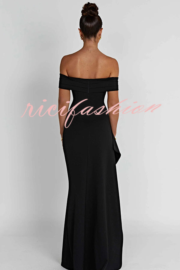 Sexy Lady Off Shoulder High Slit Maxi Dress