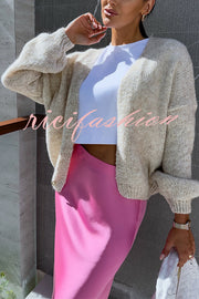 Solid Color Casual Long Sleeve Knitted Cardigan