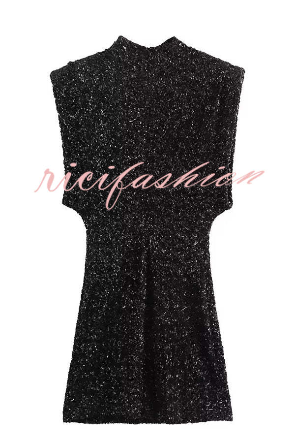 Adorable Sexy Vibes Sequin Wide Sleeve Mini Dress