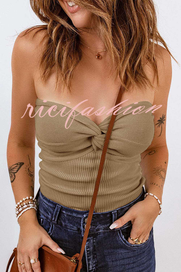 Sexy Tube Knit Ribbed Slim Backless Tank Top