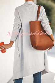 Fireside Pocketed Oversized Drape Neckline Knit Cardigan