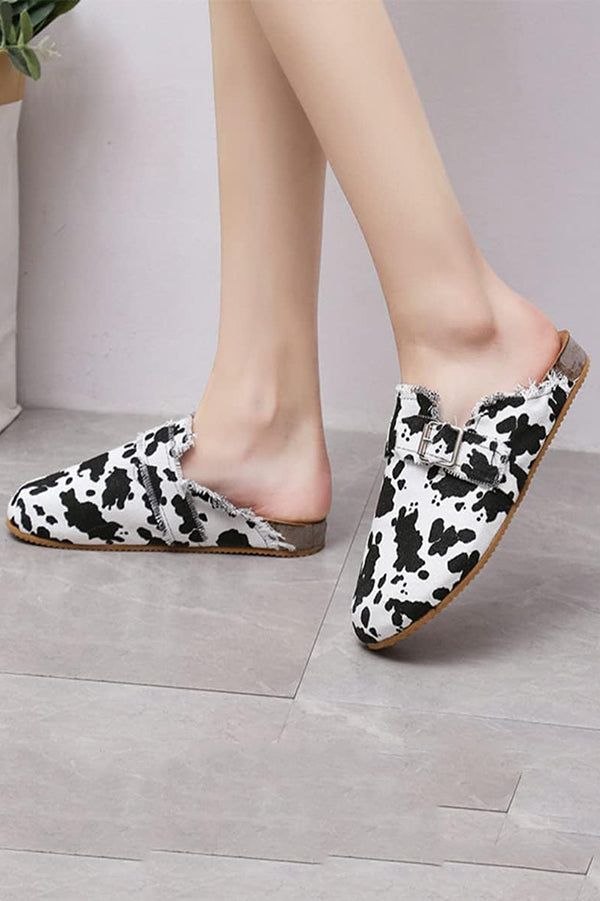 Fashionable Printed Raw Edge Flat Casual Shoes