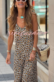 Vacay State of Mind Leopard Print A-line Slip Maxi Dress