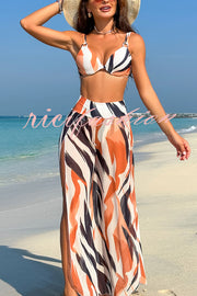 Unique Print Sexy Stretch Two-Piece Bikini Swimsuit