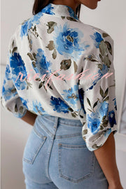 Stylish Floral Print Casual Shirt Top