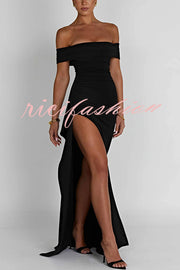 Sexy Lady Off Shoulder High Slit Maxi Dress