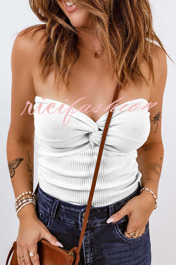 Sexy Tube Knit Ribbed Slim Backless Tank Top